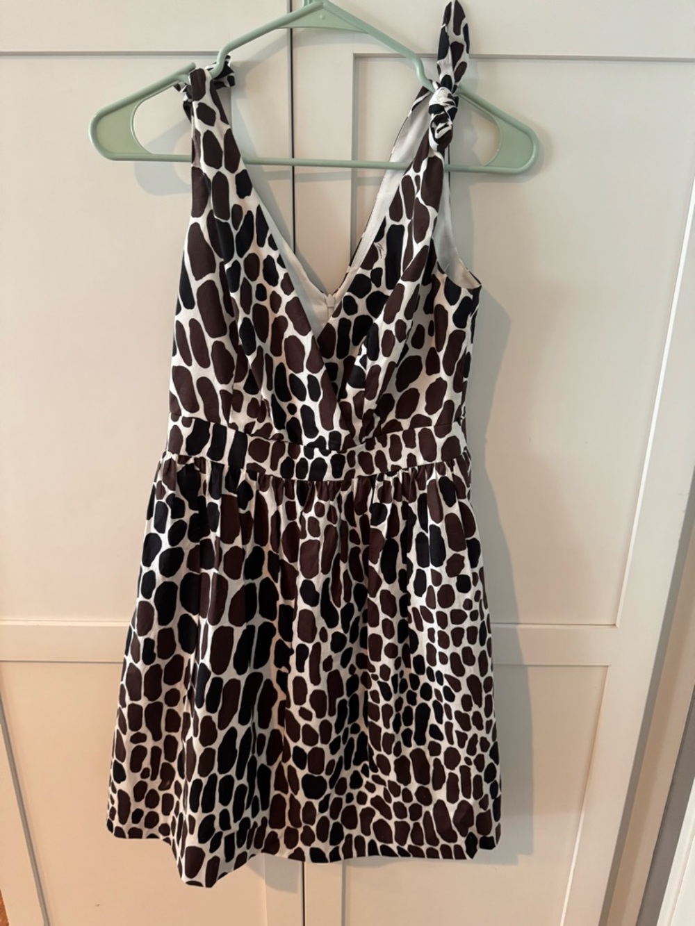 Trina Turk Brown and White Giraffe-Print Mini Dress - Picture 1 of 4